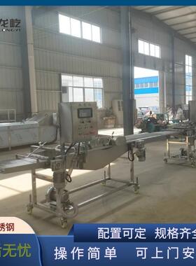 天妇罗鱼排上浆机水产品全自动挂糊机器变频调速小银鱼裹浆机器