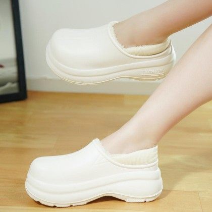 时尚厚底防水棉鞋女2025年冬季外穿网红加绒保暖雪地靴包跟棉拖,淘宝优惠券,粉丝福利购,淘宝优惠卷