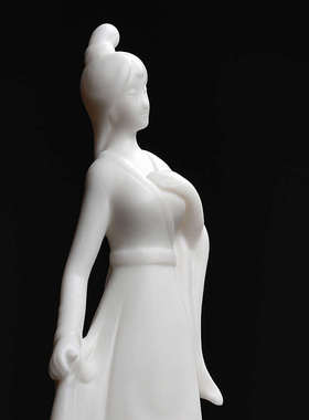 新中式禅意古典美女摆件陶瓷人物仕女工艺品客厅玄关书房装饰摆设