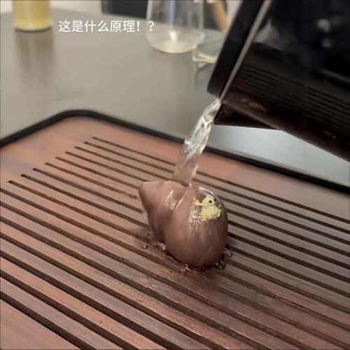 田螺喷水青蛙茶宠摆件紫砂茶桌茶台高端可养摆件茶具装饰品手把件 - 图3