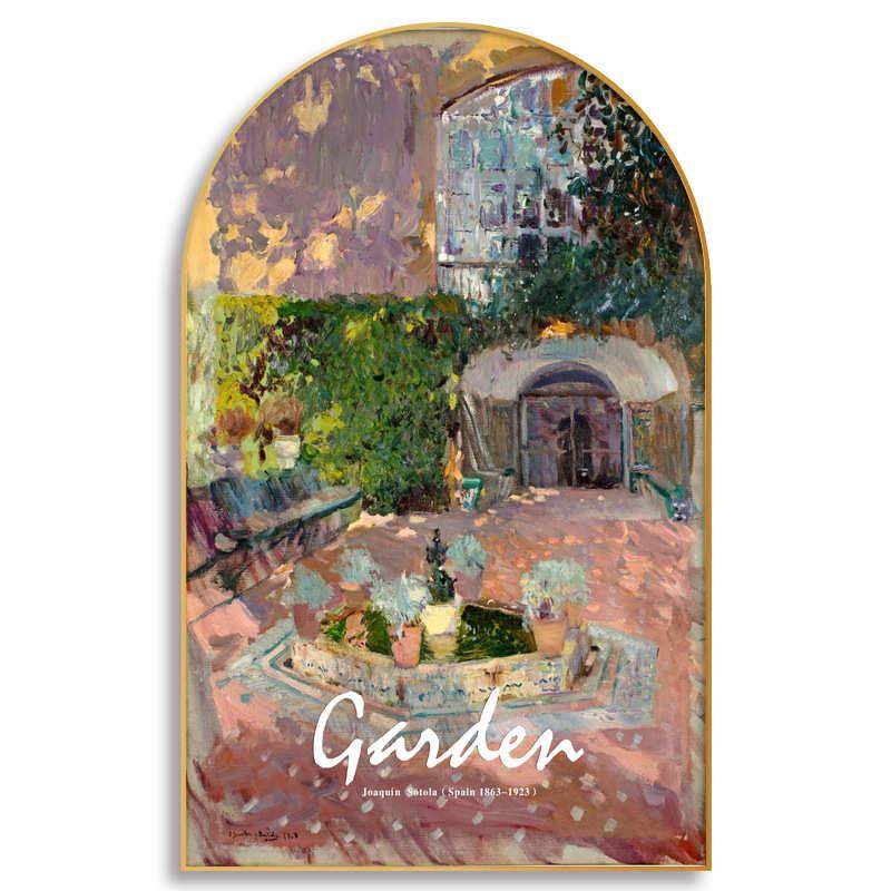 法式轻奢美式田园风客厅装饰画北欧现代玄关餐厅挂画拱形风景壁画,淘宝优惠券,粉丝福利购,淘宝优惠卷