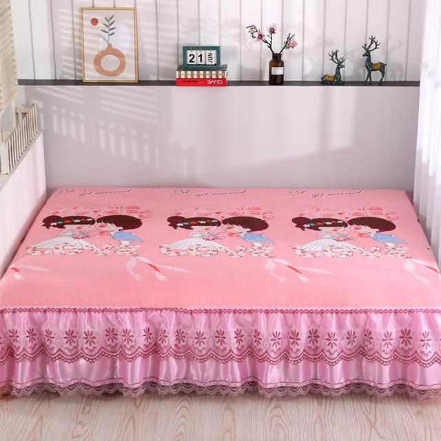Big kang skirt Tatami bed skirt One side skirt Lace lace bed cover Rural big kang side Kang skirt Four season bed sheets