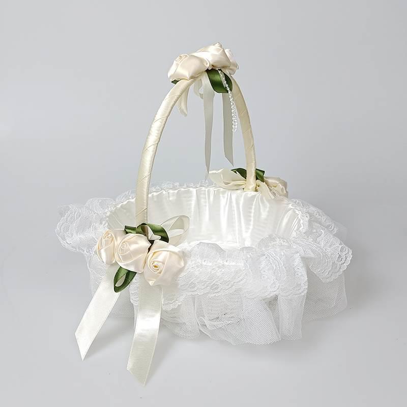 花童撒花篮结婚篮户外婚礼手提花篮放花瓣戒指婚庆晚会舞蹈篮子 - 图3