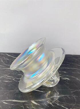 现代简约玻璃陀螺摆件家居客厅装饰品酒店售楼部样板间摆设