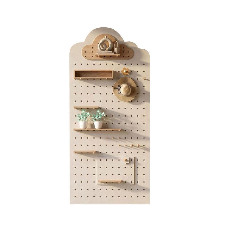 Solid wood hole board custom wall shelf shape wall desktop entrance entrance no punching wall hanging desk hanging board