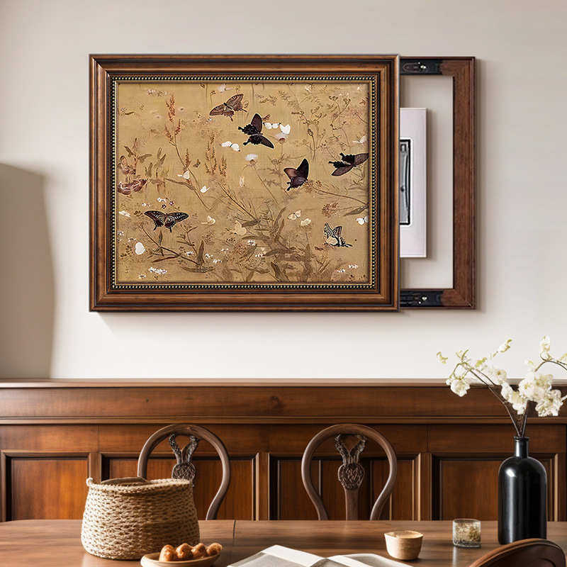 法式中古风客厅电表箱装饰画餐厅玄关复古配电箱可推拉电源盒挂画,淘宝优惠券,粉丝福利购,淘宝优惠卷