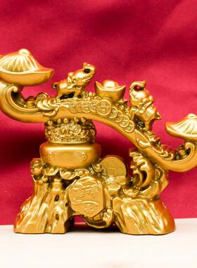 装福禄如意摆吉祥如意大象8033家客居厅玄件关酒柜博古架饰沙金工