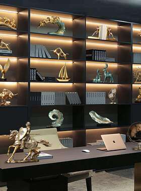 办公装轻奢简约室现代轻奢摆件老板桌饰面设客厅酒柜柜摆子品