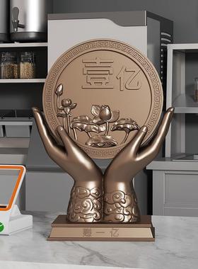 赚个小目标财富摆件开业送礼装饰品摆件树脂工艺品冷铸铜装饰品