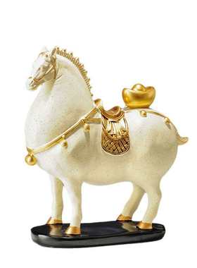 新中式唐马上有钱摆件办公室客厅家居装饰品乔迁新居礼品客厅玄关