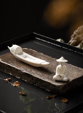 采购产品陶瓷船装饰品，古渔船，微景观美化装饰品，桌面假山，流