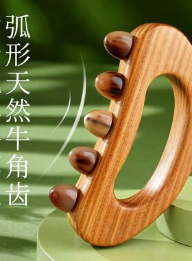 高档老角匠牛角肝经络刷肚燃子带揉脉按摩神器腹部推腿部胆全身通