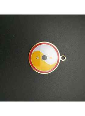 阴差阳错化解黄白黑万夫妻不合事业红绿中黄三色太极图万字符挂件