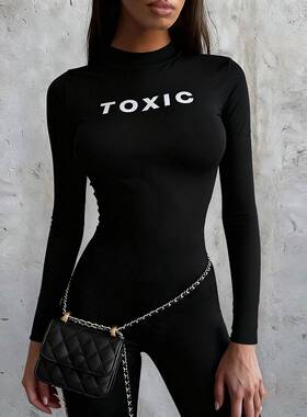 Women's Chic Streetwear Solid Color Digital Print Round Neck