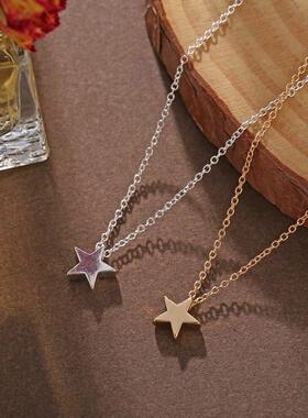 51221 Star Pendant Necklace women 五角星吊坠项炼合金锁骨炼女