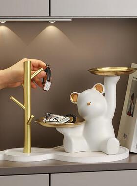 暴力熊钥匙收纳玄关装饰品入户门口鞋柜摆件客厅家居乔迁新居礼品