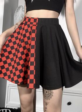 Women's Plaid Print Short A Line Summer Clothes Women