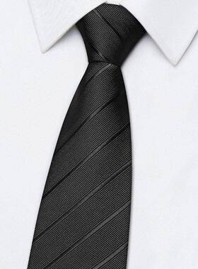 高级黑色领带男正装商务职业高端西装衬衫配饰拉链式免打结1020d