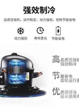350升卧式平底岛柜玻璃门冷藏冷冻柜超市速冻冰柜低温保鲜柜