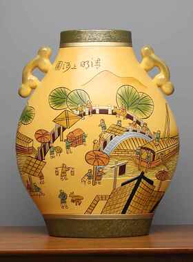 中国陶瓷覆古风格门厅摆件家庭客厅酒柜古架电视柜隔断装饰