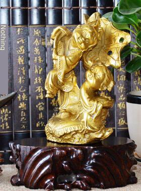 德缘居包邮黄铜和合摆件家居摆件