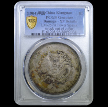 Wrong version No side teeth PCGS XF Qing Jiangnan province building the beetle and the light of the dragon and the ocean. 88092334