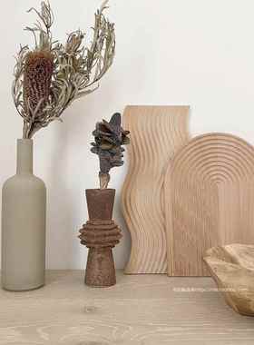 ins风韩国几何实木托盘 日式收纳置物盘艺术装饰摄影拍照道具摆件