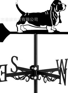 庭跨境亚马逊不锈钢喷漆ETW小狗艺风向标摆件户院外铁风向标