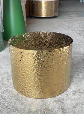 不锈钢花瓶 水波纹圆形花器 艺术时尚现代花器 金属花盆 定制