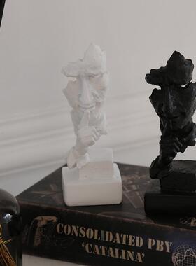 新款直销北欧简约现创意沉默是金摆件艺术品客厅电视柜玄关装饰品