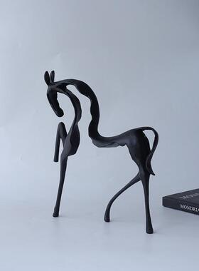 新中式铸铁马桌面艺术摆件客厅书房酒柜电视柜玄关茶几家居装饰品