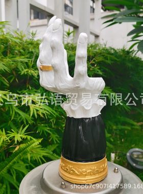 新品女巫手烛台树脂摆件骨节手托盘工艺品家具书桌装饰