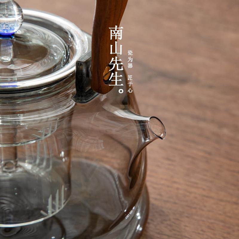 Mr. Nanshan black crystal stove teapot household tea set large capacity teapot glass tea 2026 new model