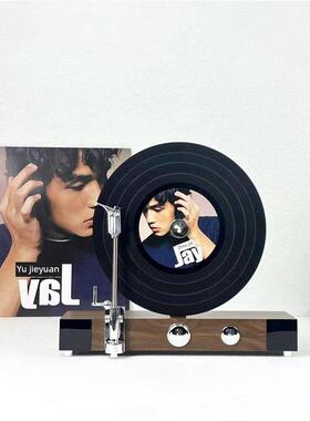 立式唱片机摆件覆古黑胶留声机模型轻奢样板间橱柜吧台展示装饰品