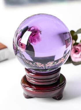 高档大小号粉紫黄水晶球家居客厅玄关装饰品摆件开业礼品乔迁新居