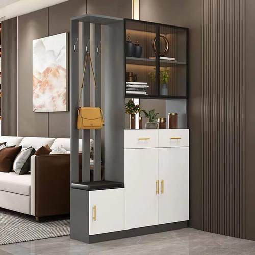 入户门玄关柜鞋柜衣架餐边柜坐凳一体家用门口带屏风换鞋凳间厅柜 - 图3