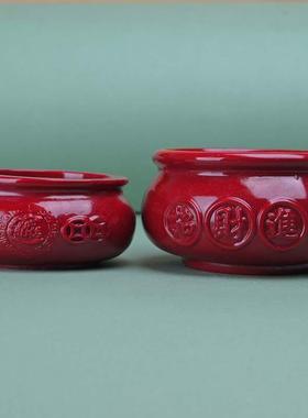 朱砂聚宝盆貔貅组合招财聚财摆件家用旺宅紫金砂家居装饰