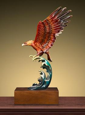 高档《大展宏》全桌铜老鹰图摆件领导办公室面装饰公品司开 业乔