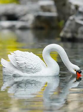 户外花园庭院别墅流水喷泉造景观动物雕塑仿真浮水小天鹅摆件造型