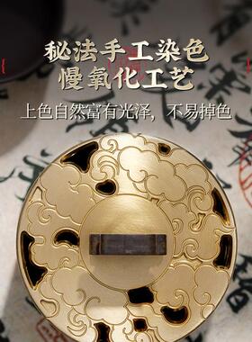 云起环香香炉沉香檀香家用茶道沉香薰炉室内铜薰香炉创意摆件纯