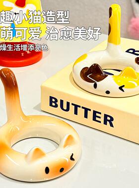 可爱手机支架办公室平板支撑架创意陶瓷桌面装饰品多功能追剧摆件