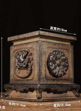 陈设仿古石雕青所中式墩底座怀旧头石兽柱复古山西会摆件民俗石墩