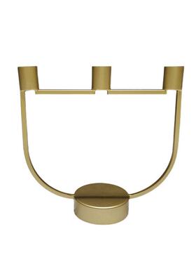 现代简约欧式轻奢金色几何烛台摆件样板房售楼处餐桌软装饰品摆设