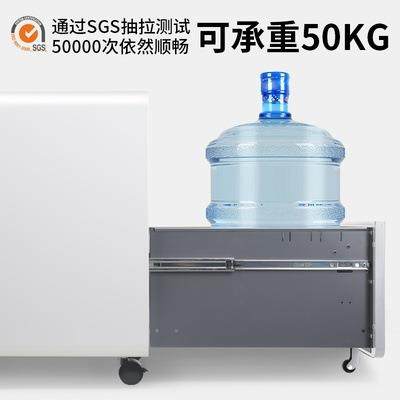 跨境钢制办公室桌下活动柜圆弧三抽屉可移动挂捞文件收纳带锁矮柜 - 图1