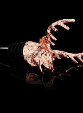 圣鹿鹿头酒嘴创意倒酒器红酒洋酒倒酒塞瓶塞瓶嘴不锈钢引酒器