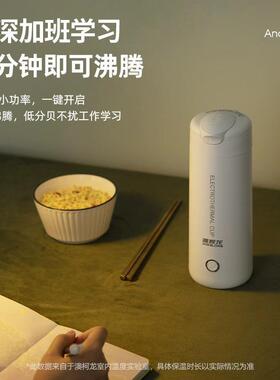 可携式旅行电热烧水杯小型保温电加热水杯一体多功能炖煮杯