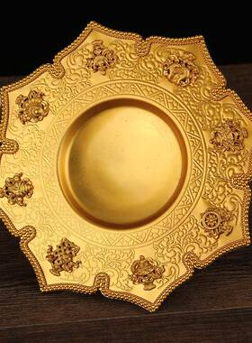 纯铜莲师朵玛总集八供朵玛食子花果酥油花客厅玄关莲花果摆件