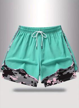 Women’s casual athletic shorts, 2-pack; lined; drawstring;