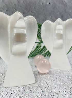 摩洛哥 玄精石 透石膏 水晶 雕刻摆件 爱心 月亮