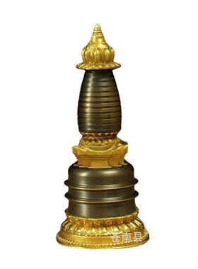 风格仿古纯铜莲花塔 舍利塔 嘎当塔 纯铜 做工精美 高30cm